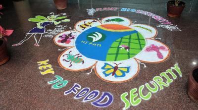 Plant Health mural on floor in Hyderabad
