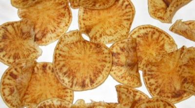 Image of potato slices with zebra chip