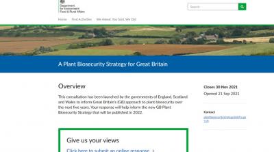 Plant health strategy consultation screen shot