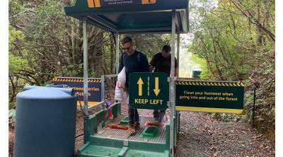 Biosecurity foot wash station in New Zealand. Image credit: Matt Elliot